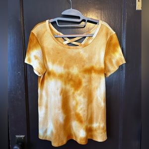 Tye-Die Yellow X-Back Blouse